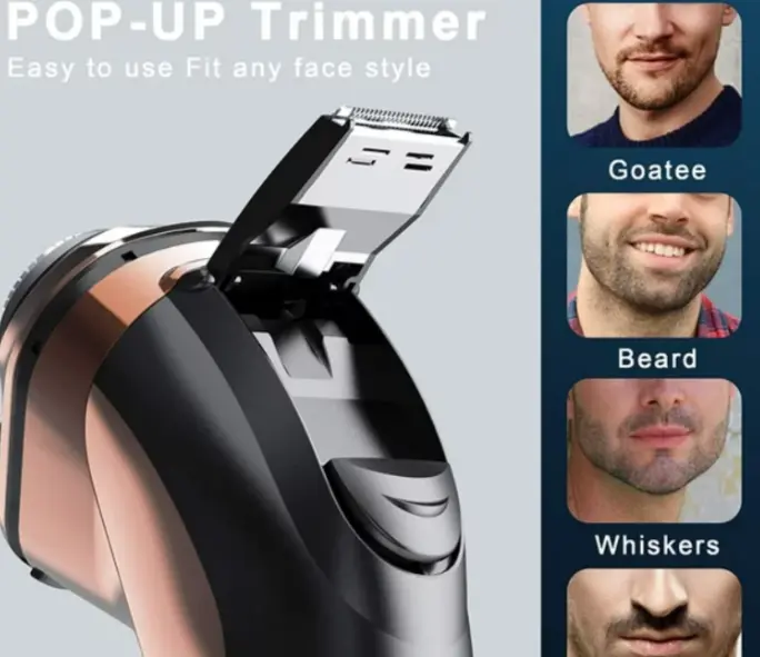 ENZO EN-9308 Rasoir Électrique à Triple Lame Rotative - Rechargeable & Étanche