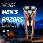 ENZO EN-9308 Rasoir Électrique à Triple Lame Rotative - Rechargeable & Étanche