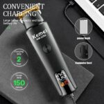 Kemei KM-2282 tondeuse professionnel sans fil USB pour homme LCD noir