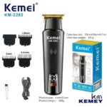 Kemei KM-2282 tondeuse professionnel sans fil USB pour homme LCD noir