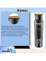 Kemei KM-2282 tondeuse professionnel sans fil USB pour homme LCD noir