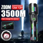 Lampe de poche KEZU KH-W515 nouvelle génération en alliage d'aluminium, couleur nocturne, ZOOM extensible à batterie 26650