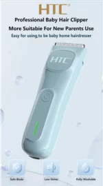 HTC BL-066 Tondeuse pour enfants et bébé, entièrement lavable étanche IPX6 , faible bruit, usage domestique, tondeuse à cheveux pour bébé