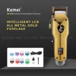 Kemei KM-2030 – tondeuse à cheveux électrique professionnelle, doré , sans fil, Rechargeable, avec écran LCD