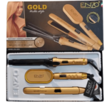 Pack Enzo Gold EN-3959 doré lisseur + boucleur + brosse