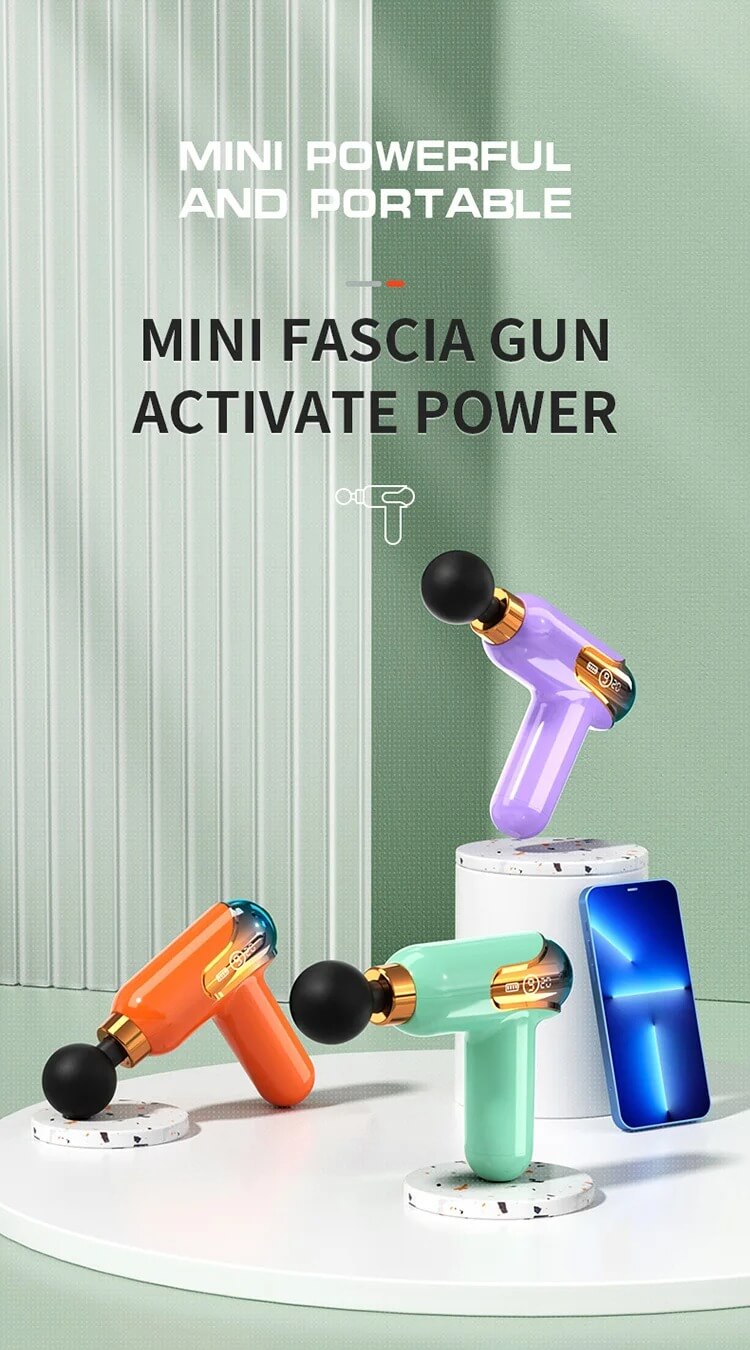 Pistolet De Massage Portable LC-002 avec 4 têtes 9 vitesses écran LCD