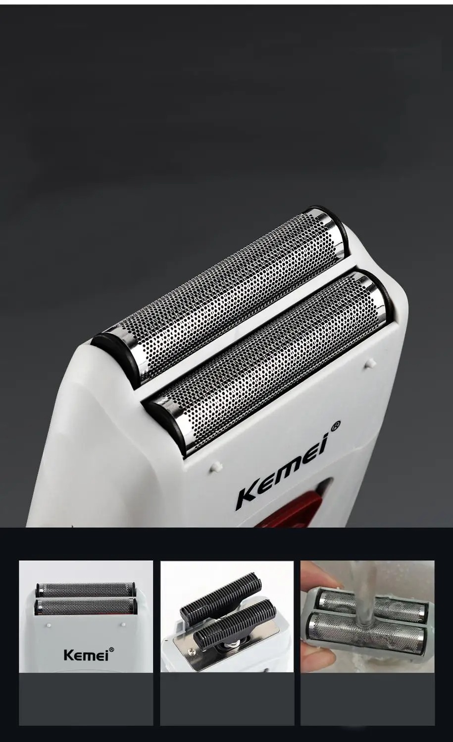 KEMEI-3381 Rasoir Rechargeable Sans Fil Double Lame Rasoir Rechargeable Sans Fil Double Lame - KM-3381