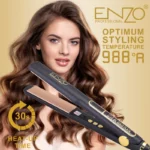 ENZO EN-5182 Lisseur professionnel , chauffage rapide, 450°F, anti-frisottis - noir gold doré