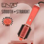 ENZO EN-6214 Brosse Volumisante – Sèche-cheveux et lisseur 2 en 1 pour un coiffage professionnel