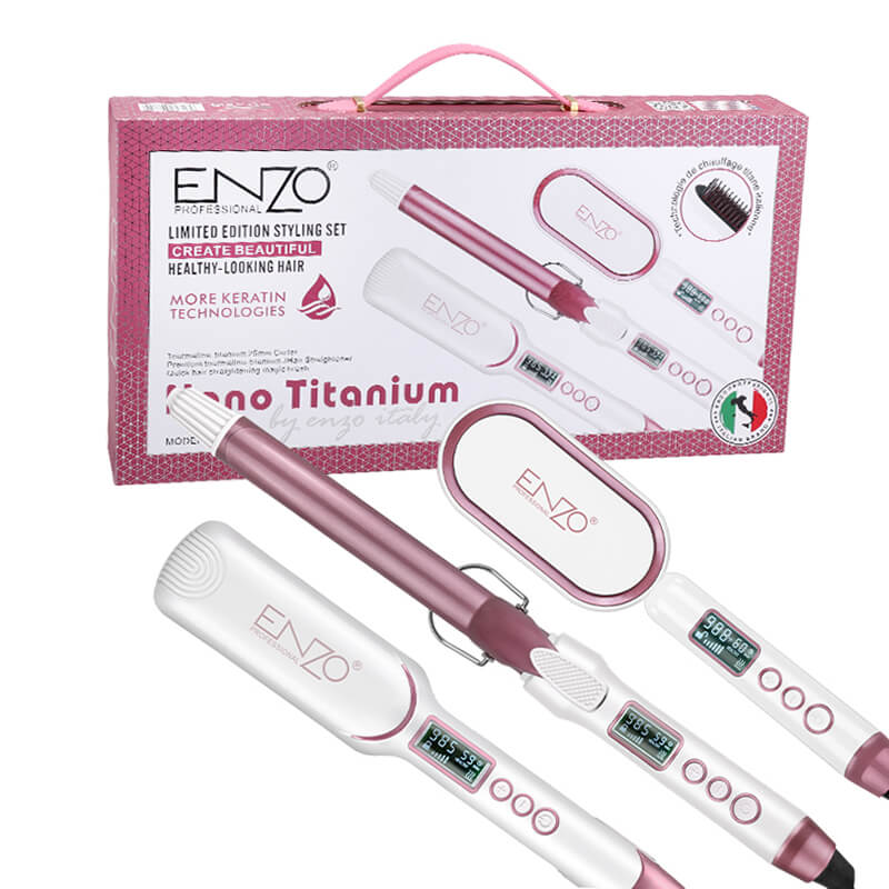 ENZO Platinum Collection EN-3132 – Coffret de coiffure 5 en 1 pour une brillance et un soin professionnels