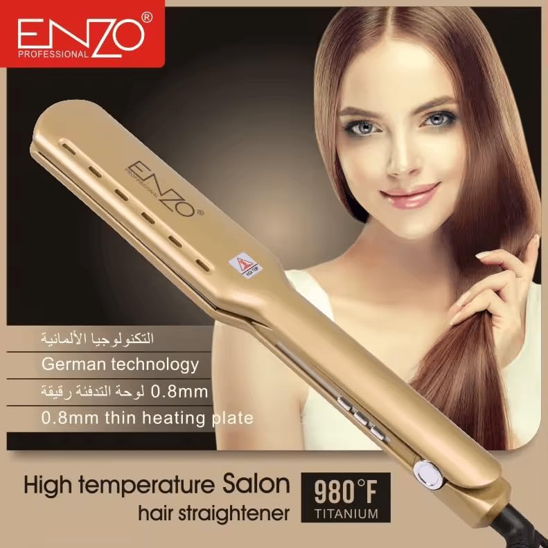 ENZO Professional EN-3337 - Lisseur à Plaques Céramique et Titane 980°F