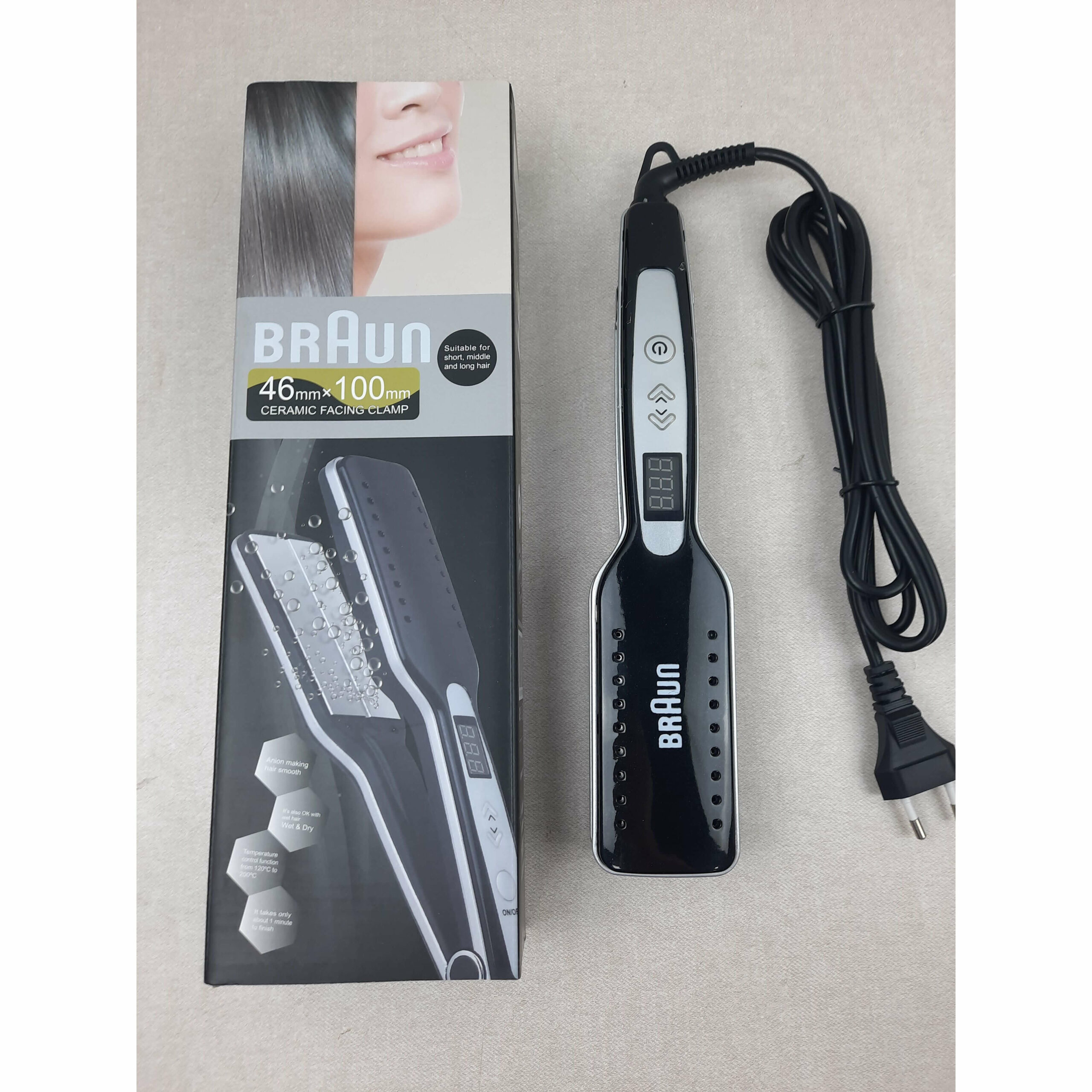 Lisseur à Vapeur braun BR-3548 - Plaques Nano-Céramique - Noir