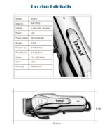 Tondeuse A Cheveux - Kemei KM-1992 - Argent