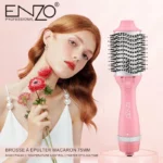 Enzo EN-6210 – Brosse Chauffante 3-en-1 : Sèche-Cheveux, Lisseur et Volumisateur 1500 W