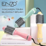 Enzo EN-6210 – Brosse Chauffante 3-en-1 : Sèche-Cheveux, Lisseur et Volumisateur 1500 W