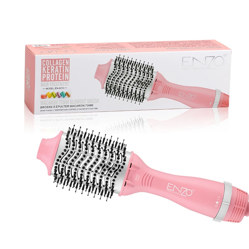 Enzo EN-6210 – Brosse Chauffante 3-en-1 : Sèche-Cheveux, Lisseur et Volumisateur 1500 W