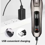 Kemei KM-639 – tondeuse professionnelle Rechargeable pour hommes, rasoir électrique pour barbe et coupe de cheveux