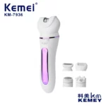 Kemei Km-7936 – épilateur portable 5 en 1, lavage complet du corps, Massage, tête remplaçable