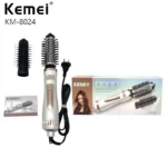 Kemei KM-8024 Brosse RETATIVE brosse chauffante lissante 3 en 1 en céramique