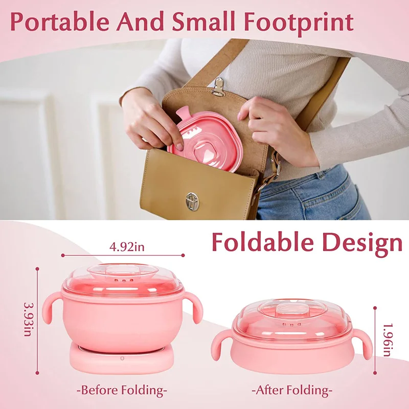 Chauffe-Paraffine Portable Pliable en Silicone, Appareil d'Avertissement, Épilation Corporelle, SPA, Pot pour Voyage, 400ml Chauffe-Paraffine Portable Pliable en Silicone, Appareil d'Avertissement, Épilation Corporelle, SPA, Pot pour Voyage, 400ml - - Boutique Algérie