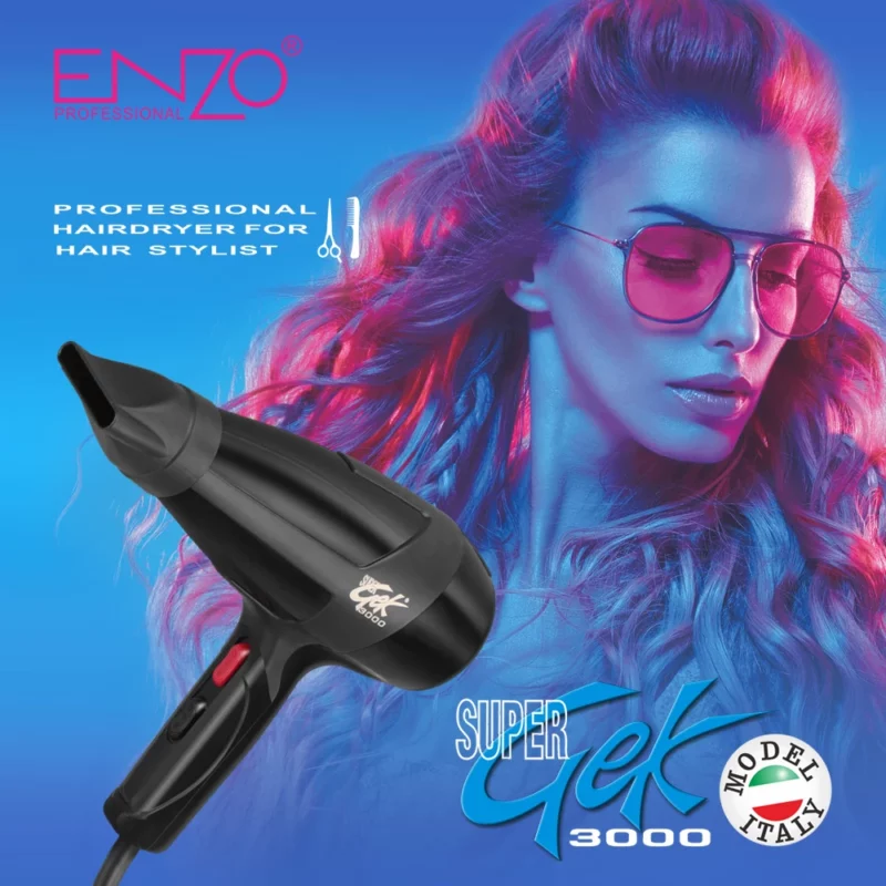 Sèche-cheveux ENZO COD.3233N – Puissance et confort pour un séchage professionnel