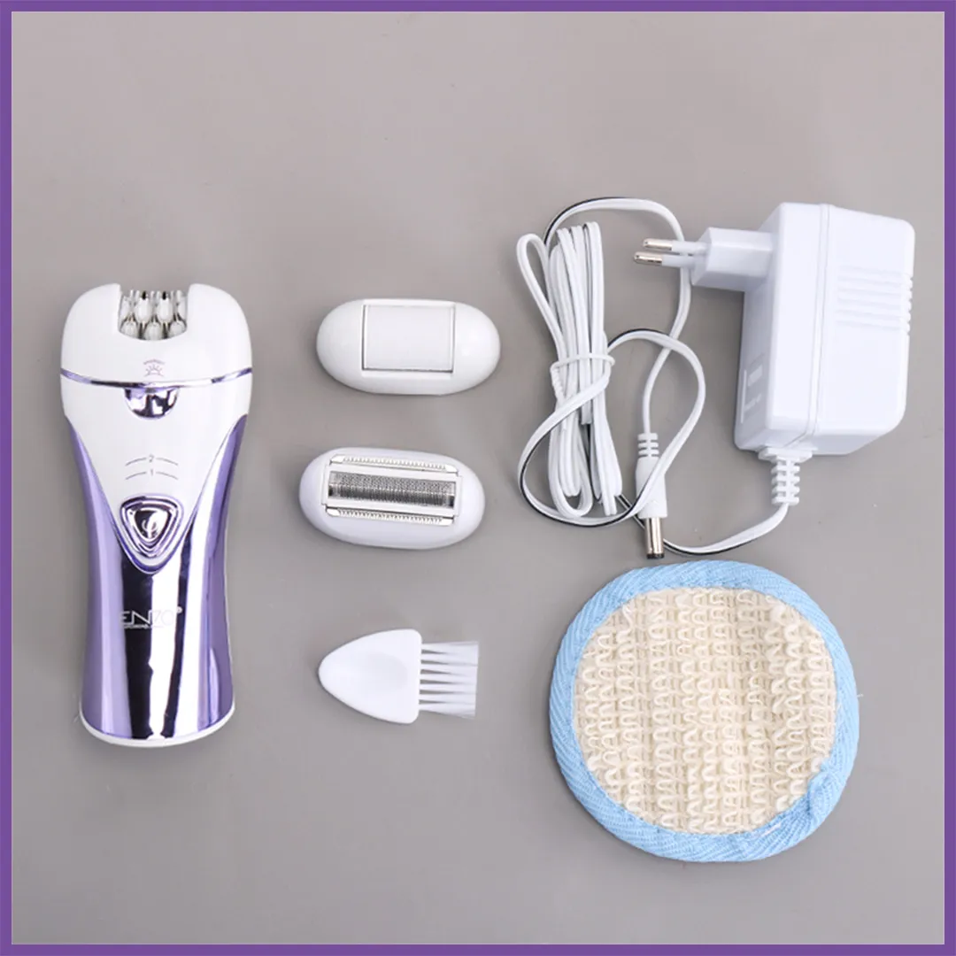 Enzo EN-3167 Appareil d'Épilation Professionnel 3 en 1 Enzo – Rasoir, Épilateur et Lime à Pied Électrique