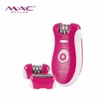 Épilateur électrique Mac Styler MC-7722 – 3 en 1 avec Tête Épilatoire, Rasoir et Lime Pieds Rechargeable