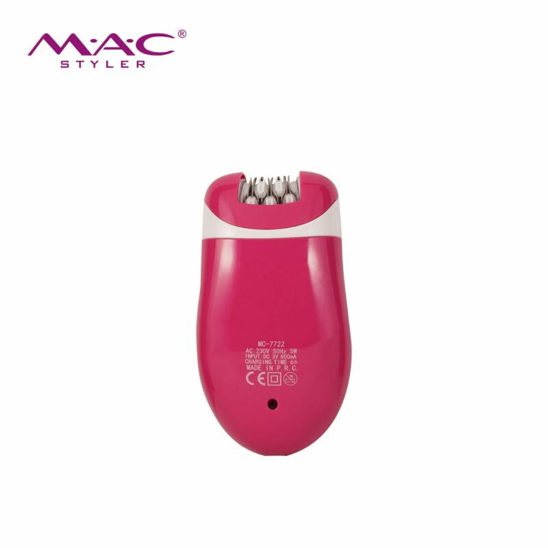 Épilateur électrique Mac Styler MC-7722 – 3 en 1 avec Tête Épilatoire, Rasoir et Lime Pieds Rechargeable
