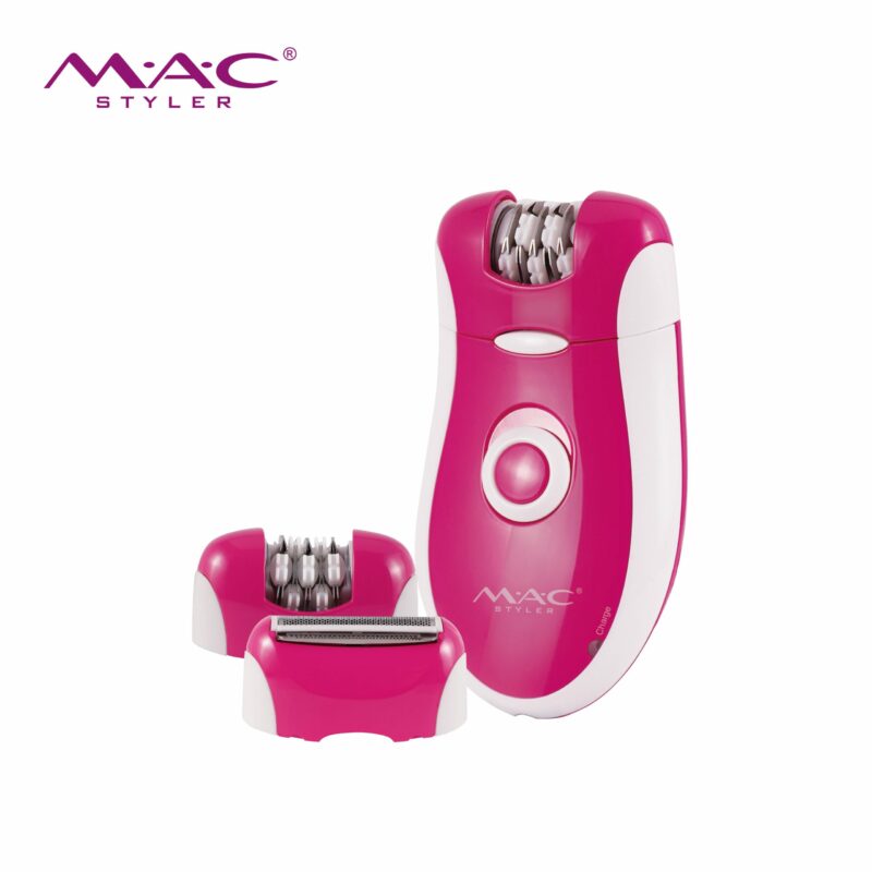 Épilateur électrique Mac Styler MC-7722 – 3 en 1 avec Tête Épilatoire, Rasoir et Lime Pieds Rechargeable