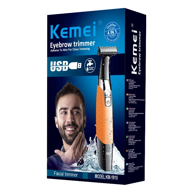 Kemei KM-1910 Rasoir Électrique Imperméable – 600 mAh, Rechargeable, Tête Flottante Triple