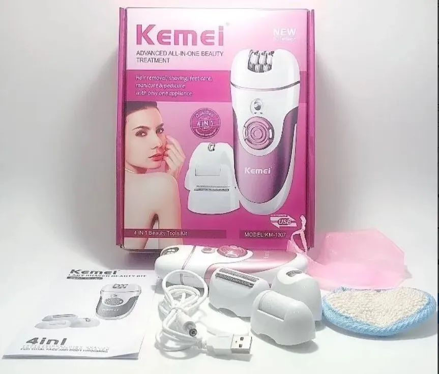 Kemei Km-1307 – épilateur électrique féminin, 4 fonctions