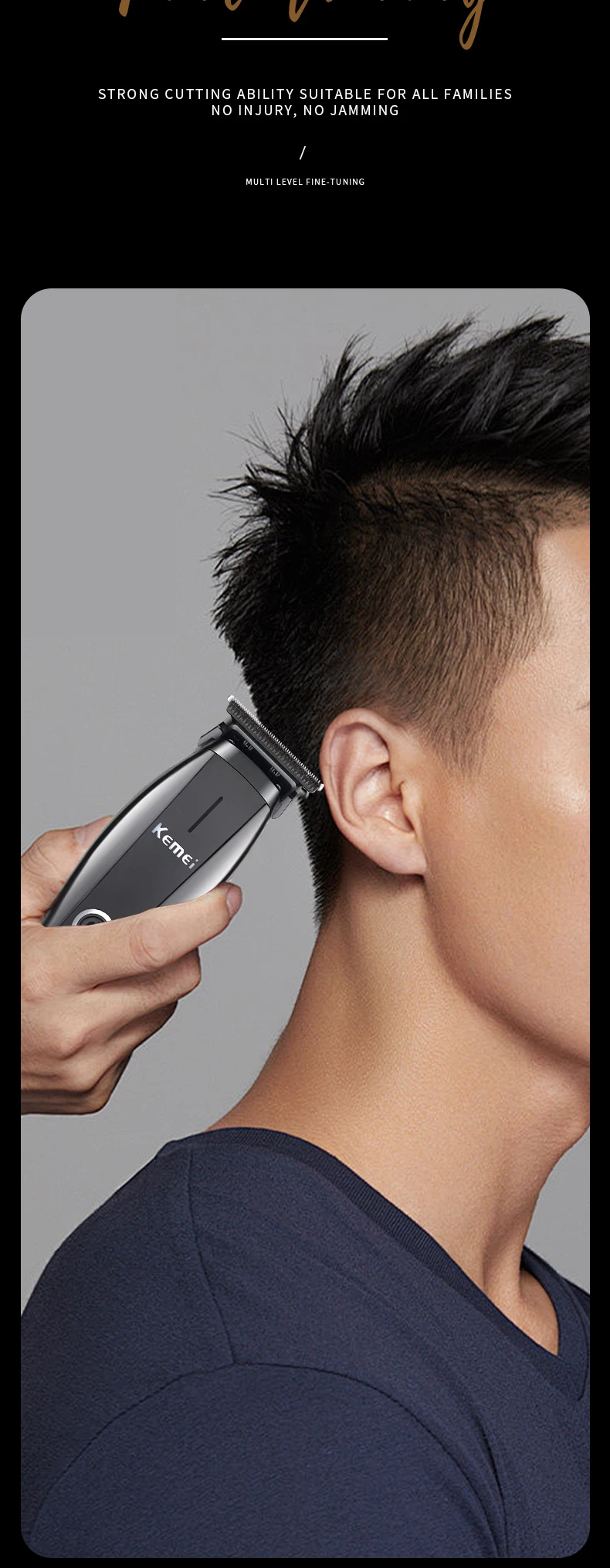Kemei KM-2295 tondeuse à cheveux haute vitesse lame DLC Machine de barbier avec support de charge Machine de coupe de cheveux sans fil - - Boutique Algérie