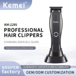 Kemei KM-2295 tondeuse à cheveux haute vitesse lame DLC Machine de barbier avec support de charge Machine de coupe de cheveux sans fil