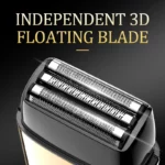 KEMEI KM-T90 rasoir électrique à 3 lames à tête flottante avec écran LCD et USB étanche gold doré