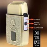 KllMEI KM-T101 Rasoir électrique professionnel pour homme, chargement USB, , écran LCD, doré gold