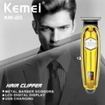Kemei KM-i5S corps en métal doré gold affichage de puissance LED USB Rechargeable