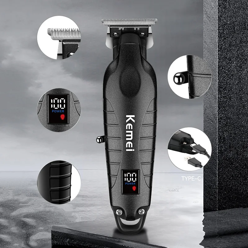 Kemei KM-2293 Tondeuse À Cheveux Électrique Professionnel Rechargeable Sans Fil Type-c - - Boutique Algérie