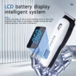 Kemei KM-PG232 tondeuse à cheveux électrique tondeuse sans fil pour hommes rasoir Rechargeable LCD blanche