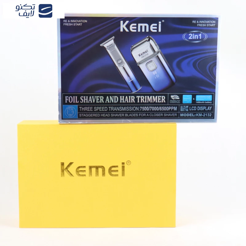 Km-2132 kemei Pack tondeuse + rasoir électrique