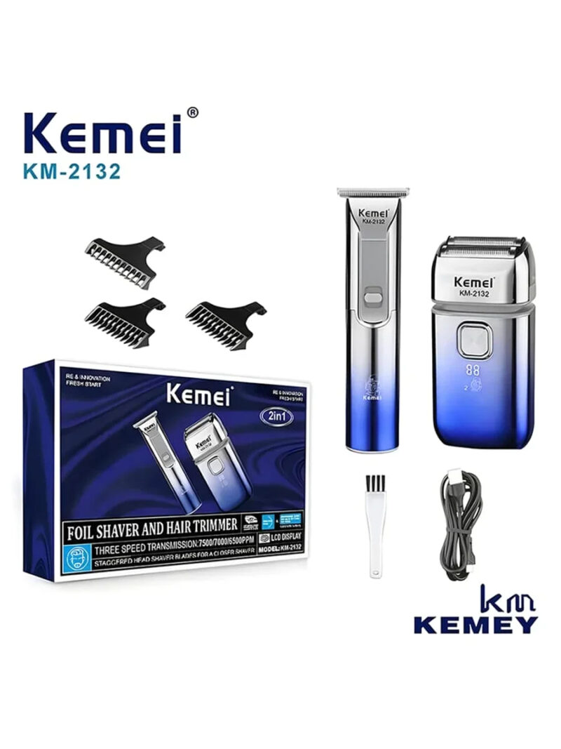 Km-2132 kemei Pack tondeuse + rasoir électrique