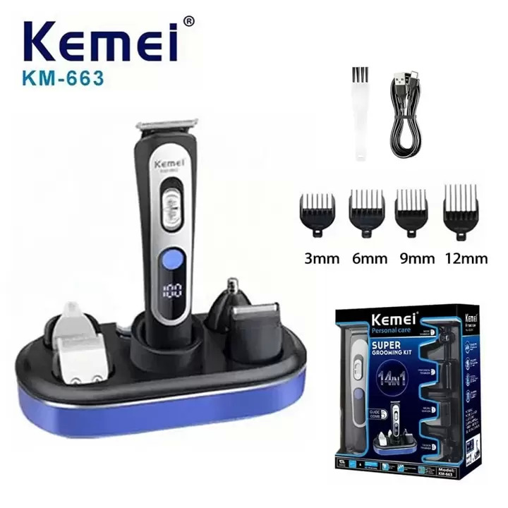 Tondeuse à cheveux électrique multifonctionnelle Kemei KM-663, tondeuse à cheveux électrique à insertion, tondeuse à cheveux et tondeuse pour le nez