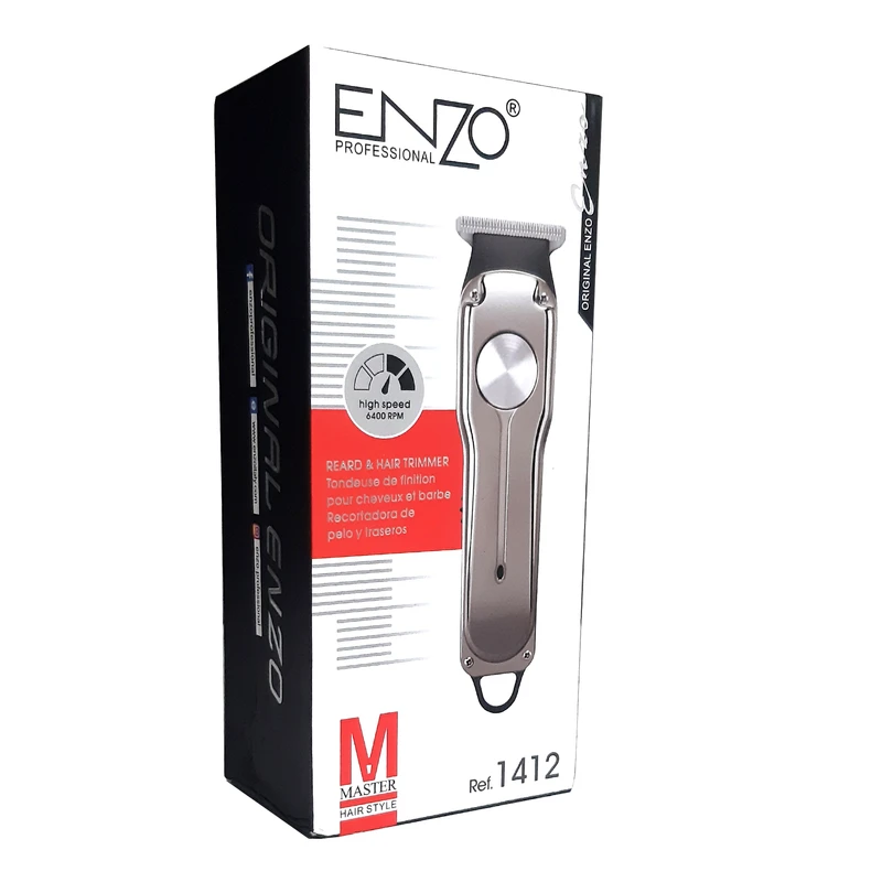 Tondeuse à Cheveux et Barbe ENZO Professional EN-1412 – Lames T en Acier Inoxydable, Rechargeable, 120 min d’Autonomie