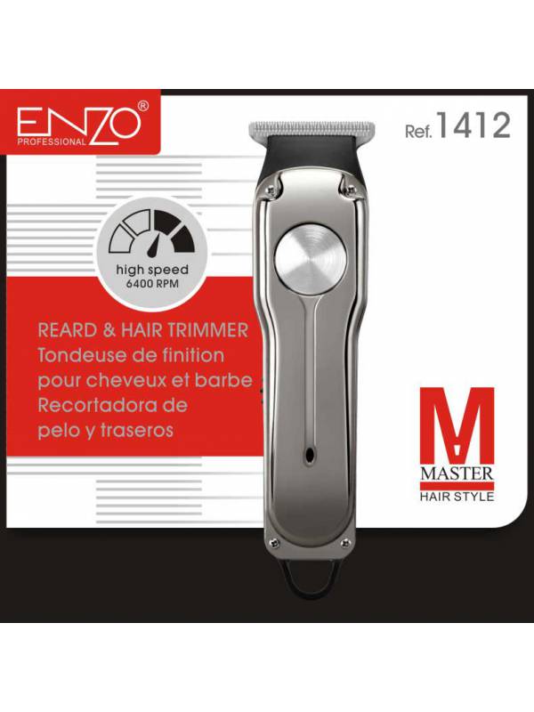 Tondeuse à Cheveux et Barbe ENZO Professional EN-1412 – Lames T en Acier Inoxydable, Rechargeable, 120 min d’Autonomie
