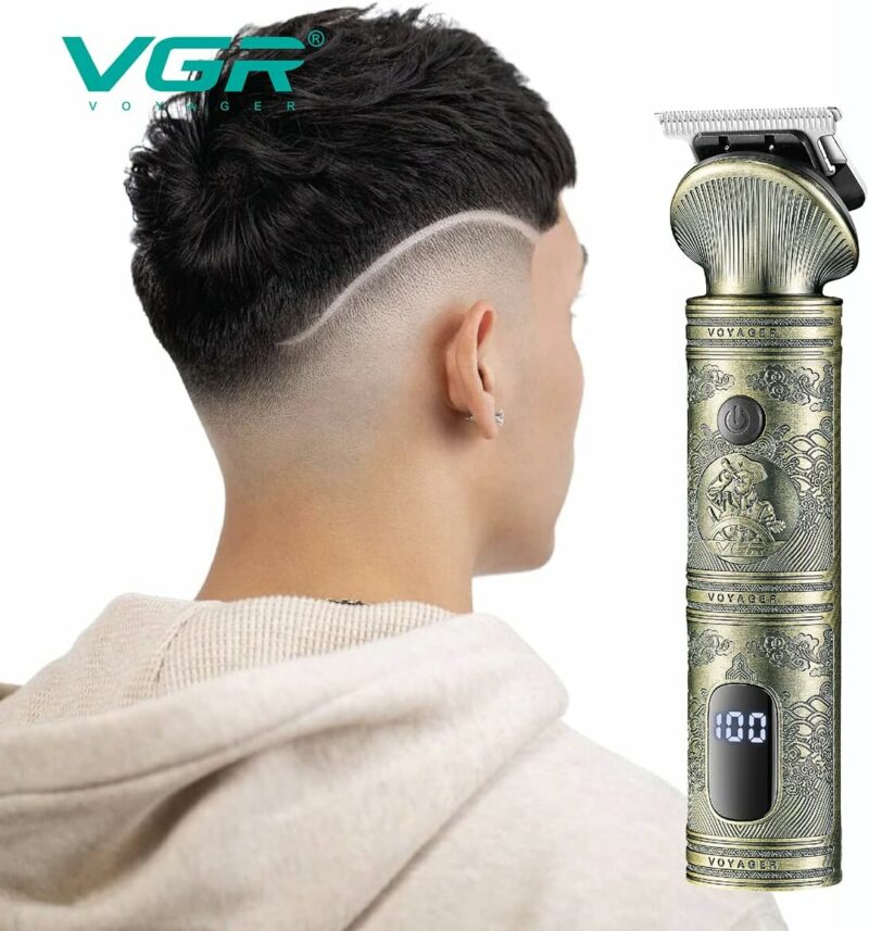 Tondeuse à Cheveux VGR V-962 – Rechargeable USB, Affichage LED, Lames Acier Inoxydable, Coupe Précise