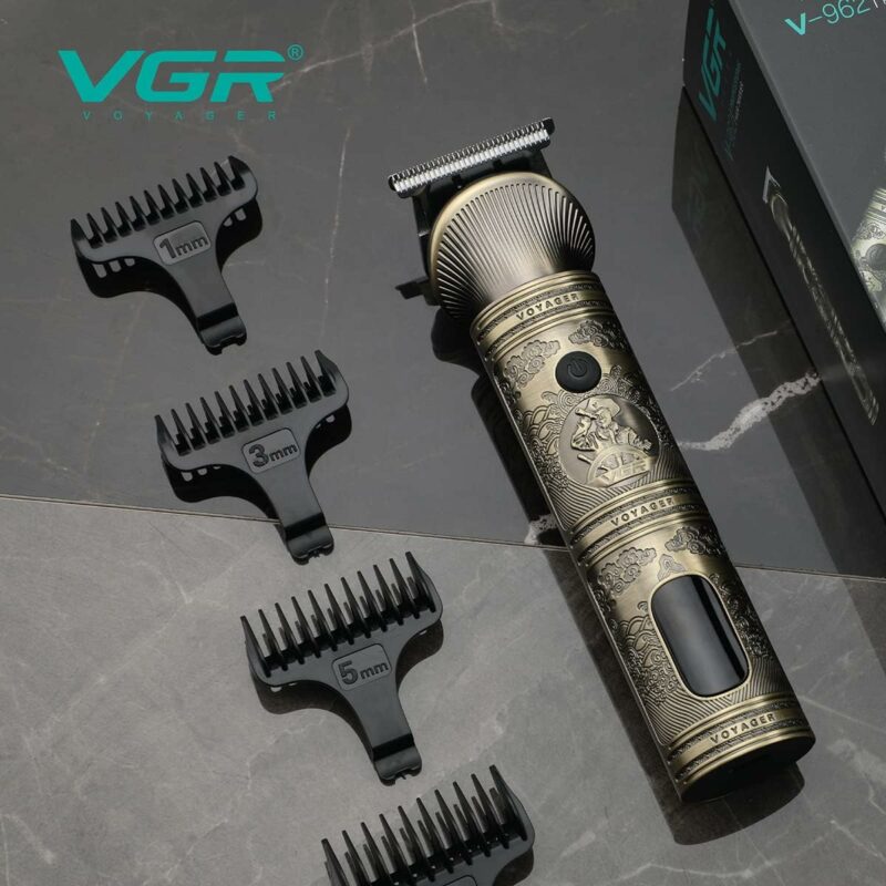 Tondeuse à Cheveux VGR V-962 – Rechargeable USB, Affichage LED, Lames Acier Inoxydable, Coupe Précise