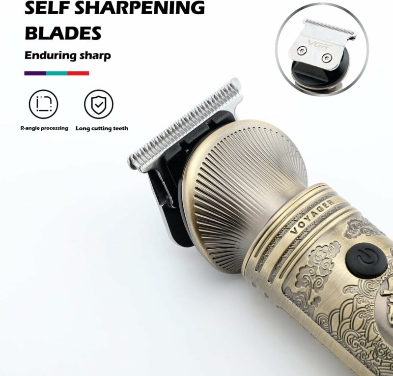 Tondeuse à Cheveux VGR V-962 – Rechargeable USB, Affichage LED, Lames Acier Inoxydable, Coupe Précise