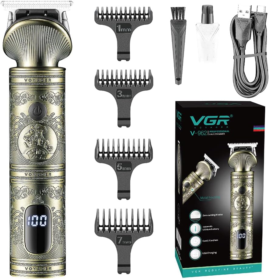Tondeuse à Cheveux VGR V-962 – Rechargeable USB, Affichage LED, Lames Acier Inoxydable, Coupe Précise Tondeuse à Cheveux VGR V-962 – Rechargeable USB, Affichage LED, Lames Acier Inoxydable, Coupe Précise