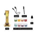 Tondeuse Kemei KM-K32S Sans Fil avec Écran LCD – Tondeuse Rechargeable pour Cheveux et Barbe gold doré