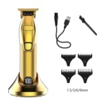 Tondeuse Kemei KM-K32S Sans Fil avec Écran LCD – Tondeuse Rechargeable pour Cheveux et Barbe gold doré