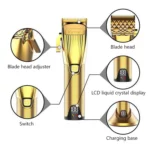 Tondeuse Kemei KM-K32S Sans Fil avec Écran LCD – Tondeuse Rechargeable pour Cheveux et Barbe gold doré